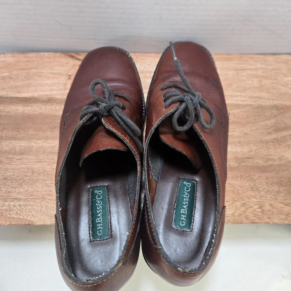 G.H. Bass & Co‎ Brown Leather Oxford Dress Shoes Lace Up Classic Men's 8.5 Est
